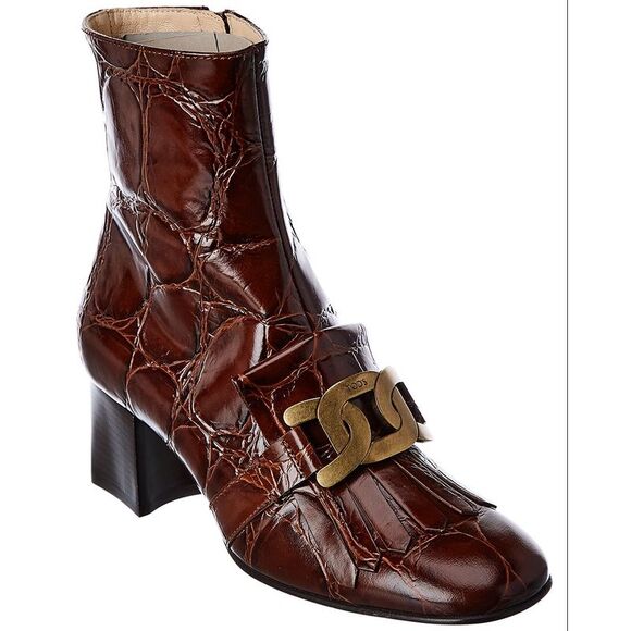 Tod’S Kate Leather Ankle Bootie Brown